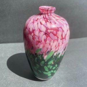 Mad Art Studio | Heavy Blown Glass Vase | Vintage | Rose Garden Monet